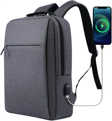 Рюкзак для ноутбука, тонкие прочные ноутбуки для бизнеса, дорожные рюкзаки с USB-портом для зарядки, школьная компьютерная сумка, подарки для мужчин и женщин, подходит для заметок