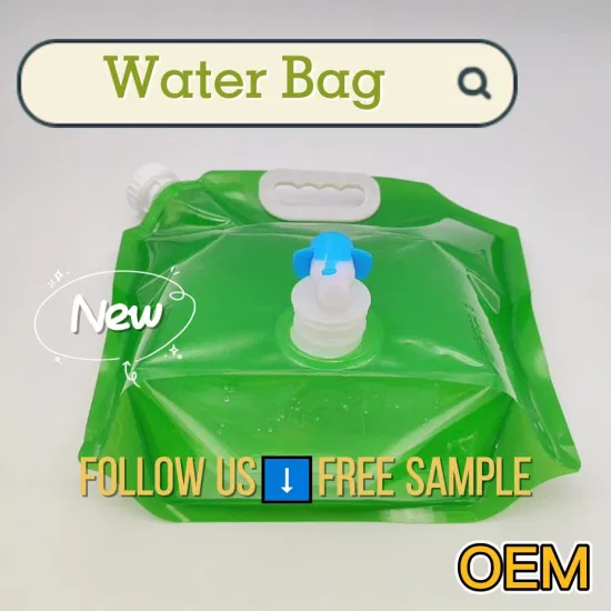 Не содержит BPA 1л5л 10л Прозрачный логотип на открытом воздухе Кемпинг Туризм Портативная ручка Носик Пластиковая упаковка Складная сумка для хранения воды с клапаном-бабочкой